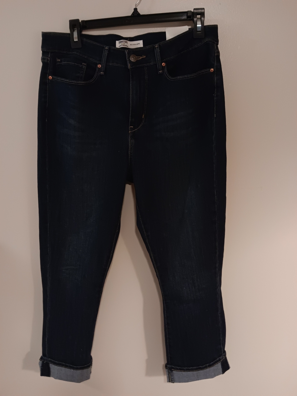 Signature by Levi Strauss Dark Blue Cropped Skinny Jeans